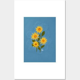 Sun flowers Posters and Art